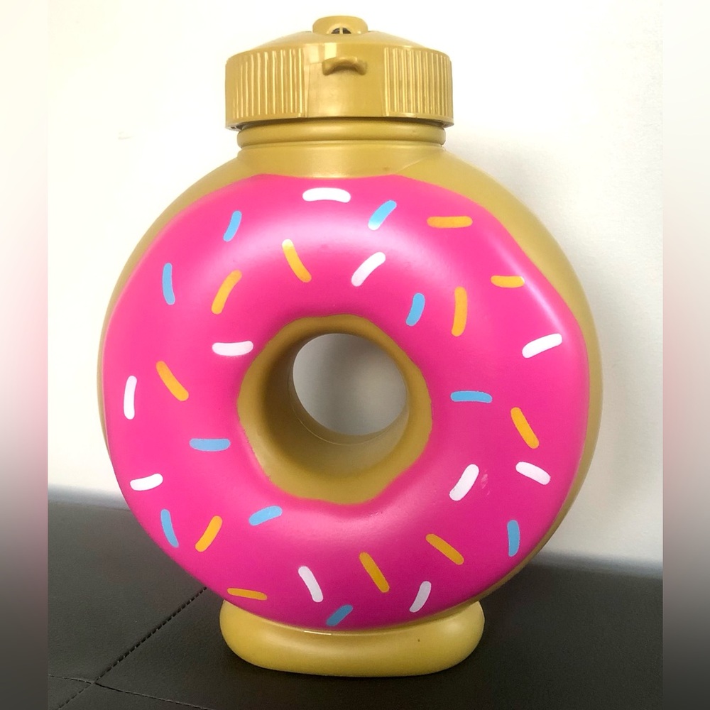 XXL The Simpsons Homer pink donut Universal Studios 2016 drink plastic bottle
